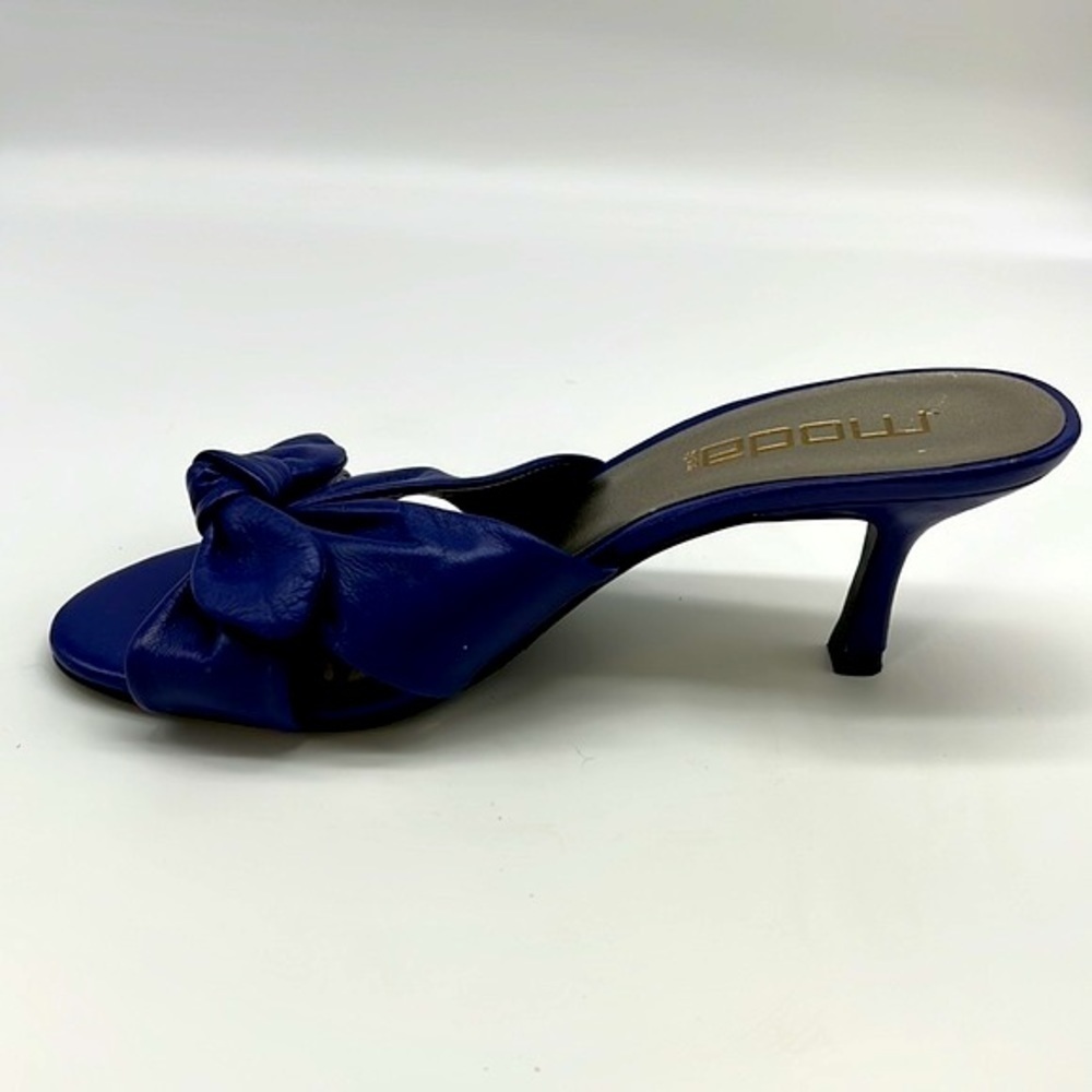 Moda - Bold Blue Leather Knotted Open Toe Heels Size 7 - Picture 6 of 14